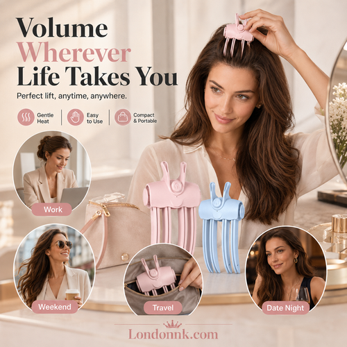 💇 Wireless Heated Volumizing Root Lift Clip, Portable Travel Hair Styling Tool for Flat Fine Hair