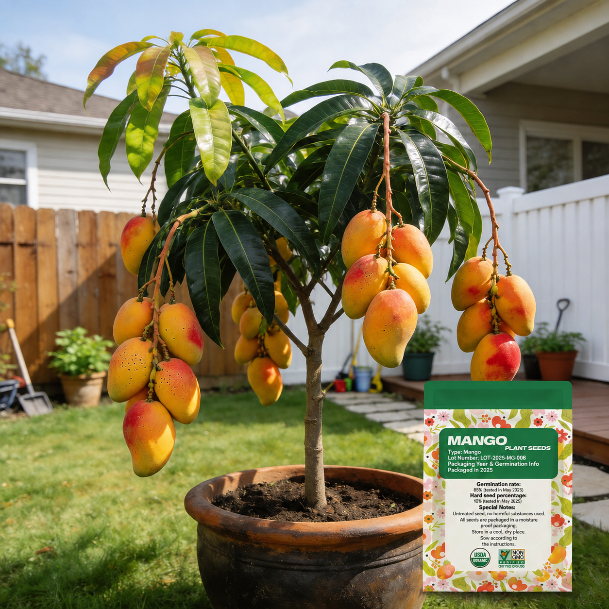 ❤‍🔥Non-GMO Mango Seeds for Home Garden Fast Germination & Easy Growing-YOY
